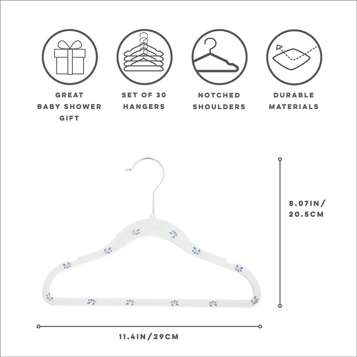 3 Sprouts Baby Hangers, Non-Slip Velvet Hangers, Kids Hangers - Pack of 15 - Pink