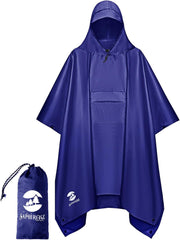 womens Raincoat Cape Coat - Blue