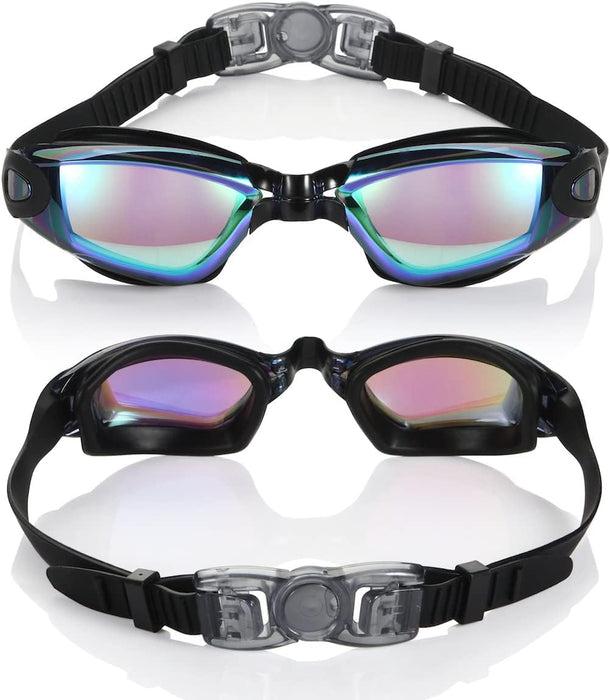 AMERTEER Swim Goggles - Anti-Fog UV Protection Swimming Goggles No Leaking Wide Clear Vision Swimming Goggles for Adult Men Women Youth