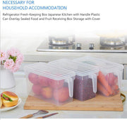 In-House Food Storage Boxes With Lids Freezer Safe Volwco 3 Pcs 4.7L Large Plastic Kitchen Refrigerator Stackable Food Fruit Storage Containers With Handle(Assorted Colours), Na-37746