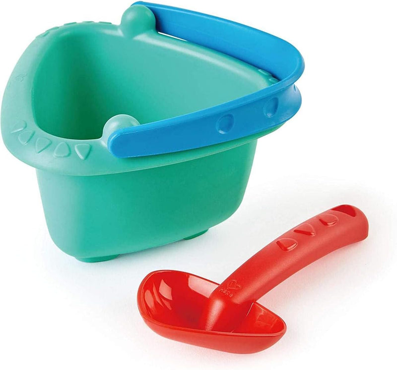 Hape Beach Basics Sand Toy Set 4-Piece Sand & Water Playset for Toddlers Includes Bucket, Sifter, Rake, and Shovel Durable, Child-Safe, Multicolor Perfect for Beach and Sandbox Fun 18M+ - S Bucket & Spade