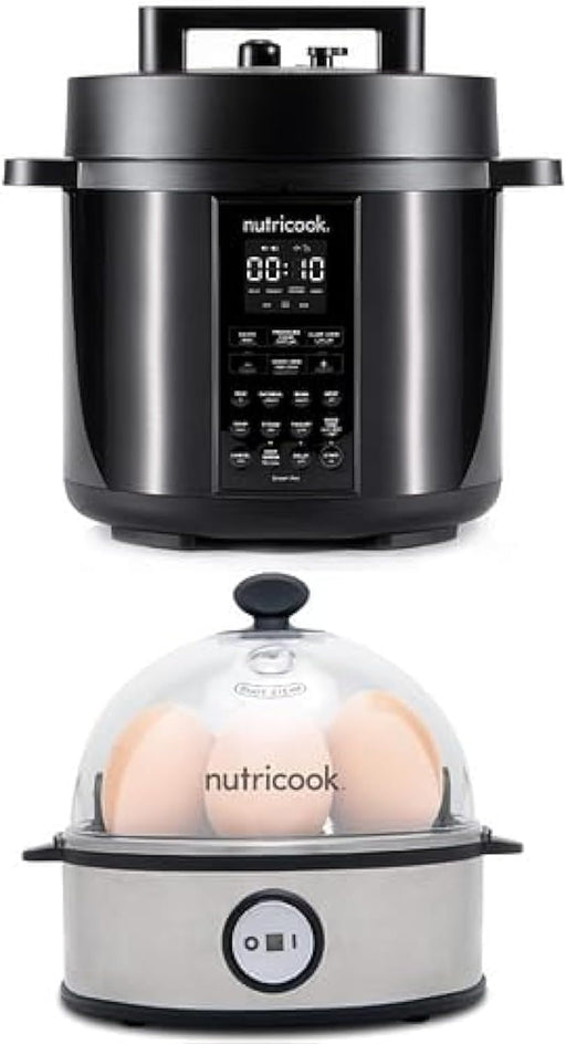 Smart Pot 2, 8 Liters, 9 In 1 Electric Pressure Cooker+ NutriCook Rapid Egg Cooker: 7 Egg Capacity Electric Egg Cooker - ice