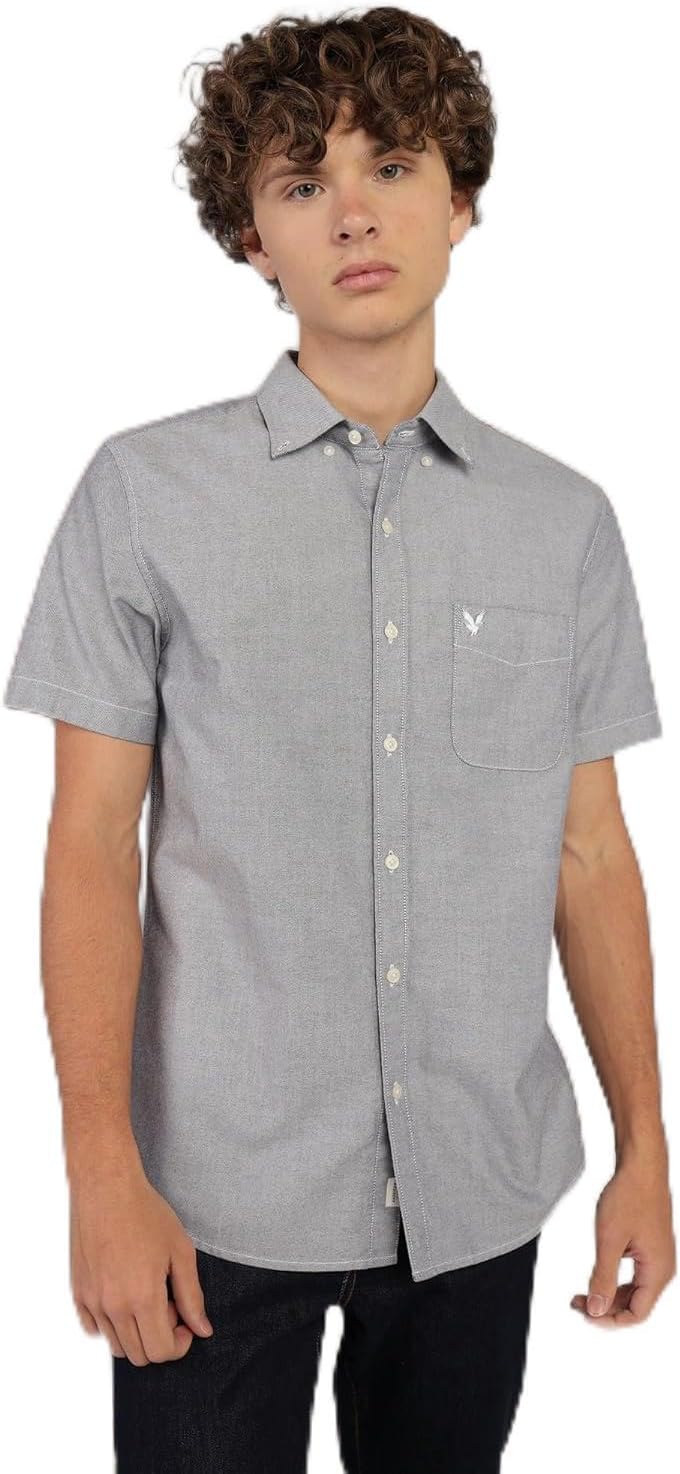 Mens Poolside Button-Up Shirt Modern - Gray