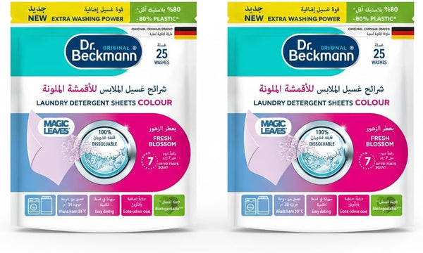 Magic Leaves Color Detergent Sheets, Fresh Blossom Scent, Long Lasting Fragrance, Easy Dosing, 0% Residues, Color Protect, Ideal for Hand Wash and Short Cycles, 25 Sheets - Color 50