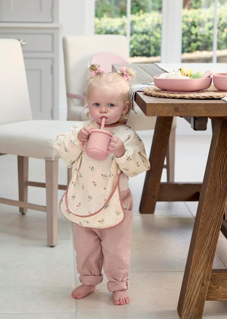 Mamas & Papas 2-Pack Waterproof Long Sleeved Messy Baby Bibs, Ideal for Weaning for 6-18 Months - Bonjour Bebe