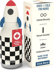 Bestie Giraffe Kids Water Bottle, 16oz/460ml Stainless Steel - Rocket Checker