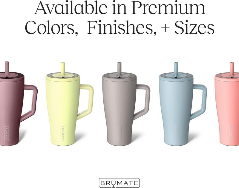 BrüMate Era 40 oz Tumbler with Handle and Straw | 100% Leakproof Insulated Tumbler with Lid and Straw | Made of Stainless Steel | Cup Holder Friendly Base | 40oz (Dune)