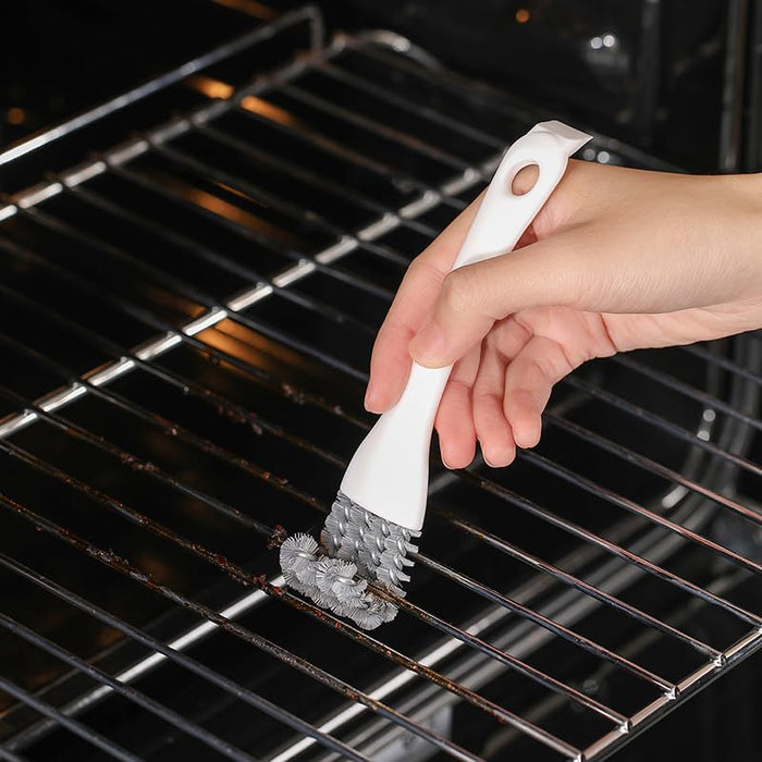 NW 1776 Professional Grill Brush - Sturdy Bristles, Unique Design, Powerful Cleaning Ability, 2-in-1 Brush and Scraper, V-Shaped Hooked Bristles for Mesh Cleaning(2-pcs)