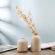 SKY-TOUCH Home Decor Ceramic Vase Set of 3 : Pampas Grass Dried Flowers Vase Modern Boho Vases Decoration Items for Living Room Home Kitchen Dinner Table Shelf Office Desk Decor (Beige)