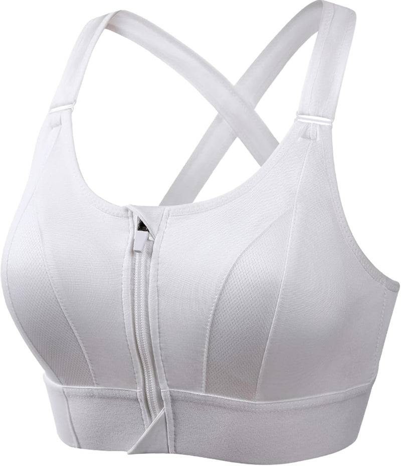 Dress Cici Zip Front Sports Bra, Longline High Impact Sports Bras