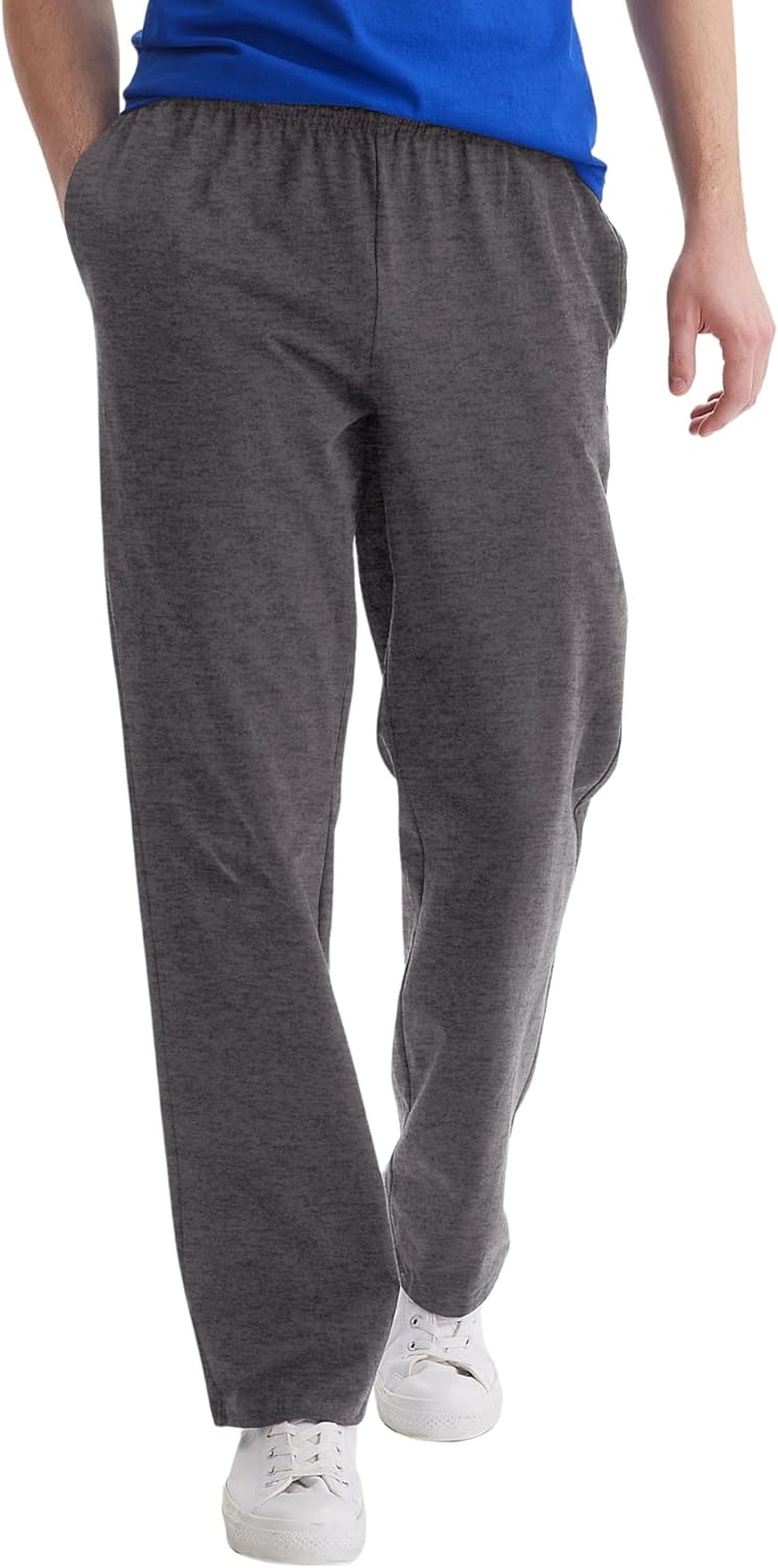 mens Essentials Mens Sweatpants, Mens Cotton Jersey Pants With Pockets, 33 Pants (pack of 1) - Charcoal Heather