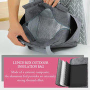 Lunch Bag for Office Picnic Camping School with Side Pockets, Insulated Tiffin Bags Thermal Bento Box for Men Women Kids