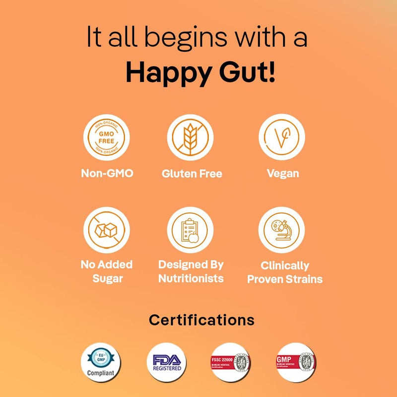 Gut Balance SuperGut Stick for Gut Health, Strong Digestion & Immunity Probiotics + Inulin + Vitamin C For Men & Women 3Bn CFU of Clinically Proven Strains 30 Days Pack