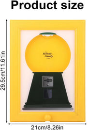 SKEIDO Handy Candy Frame Dispenser Creative Innovative Gumball Machine for Desk Countertop Wall Mount Sweet Display Birthday Holiday Gift for Kids Adults Office Room Fast Distribution