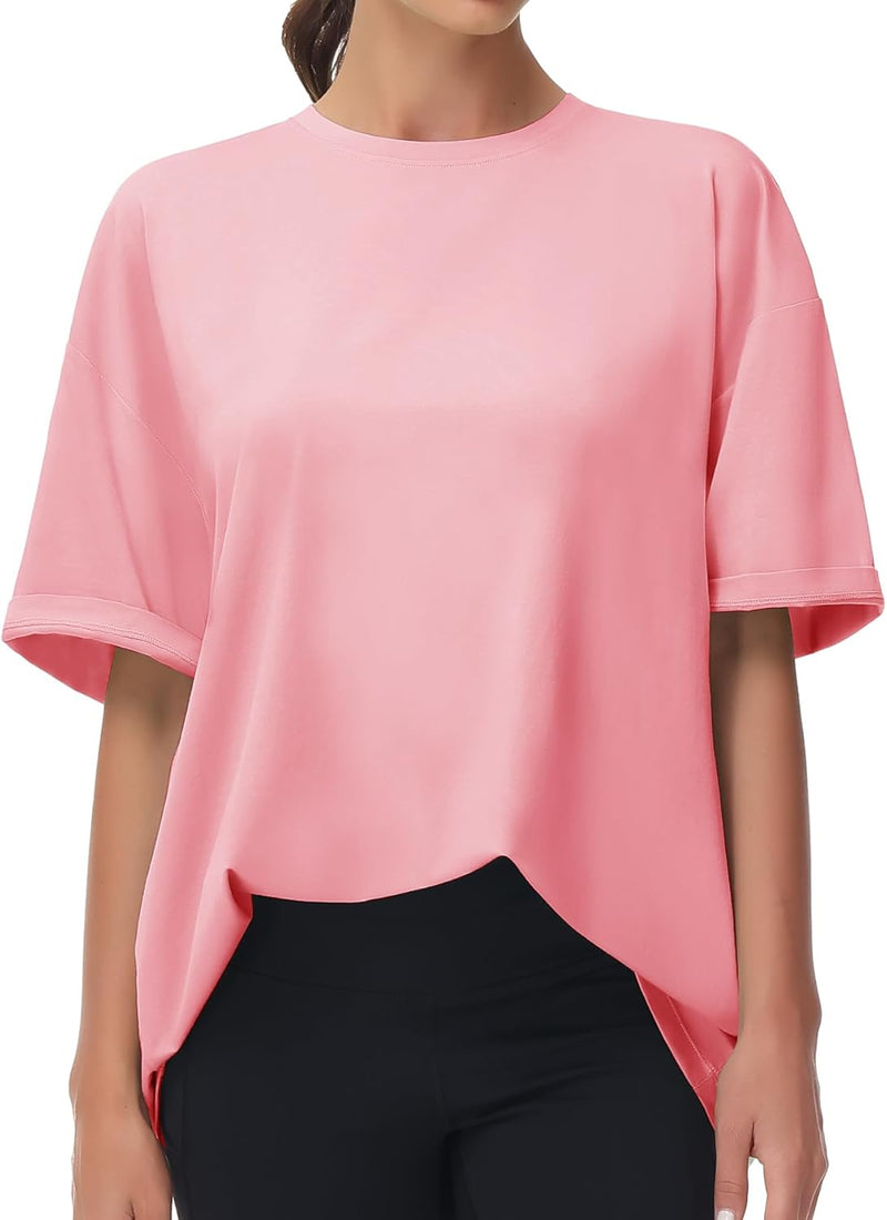 THE GYM PEOPLE Women's Casual Oversized T-Shirts Summer Crewneck Short Sleeve Workout Basic Tee Tops