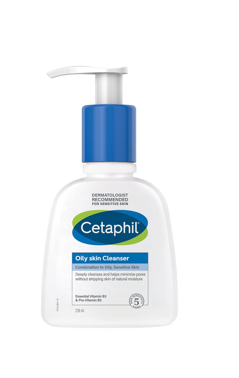Cetaphil Oily Skin Cleanser, Face & Body Wash for Men & Women, Combination to Oily and Sensitive Skin, Unscented, 236ml