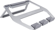 Amazon Basics Foldable aluminum stand for portable PCs with display up to 33 cm (13"), Black - Silver 33 cm (13")