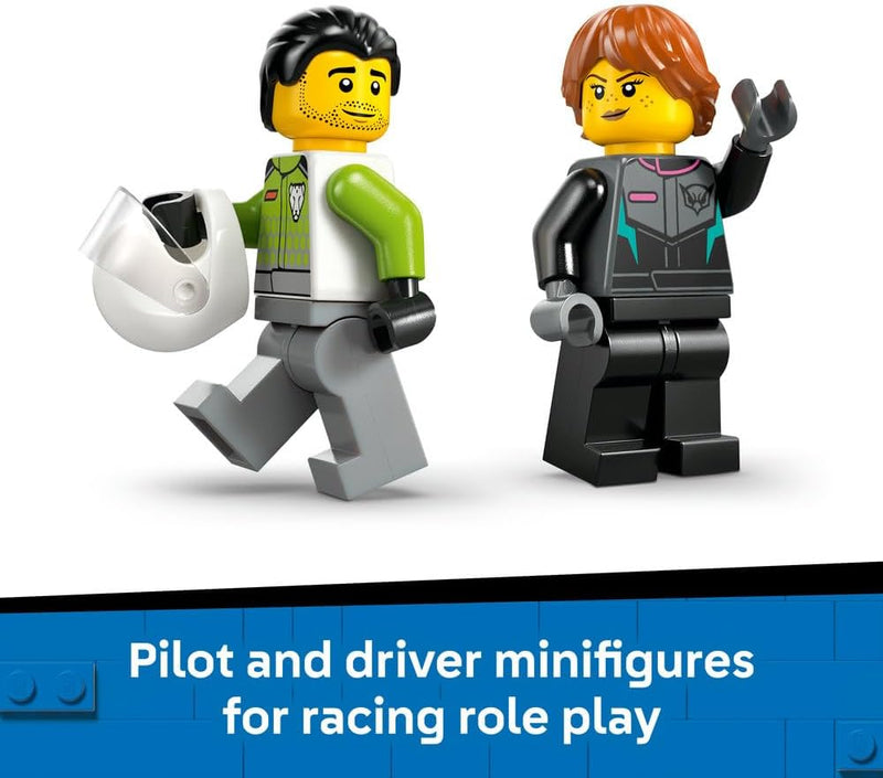 City Jet vs. Car 60489 Building Toy, Plane, Supercar plus Pilot & Driver Minifigures, Play Set, Gift for 6+ Year Old Boys & Girls, 259 Pieces