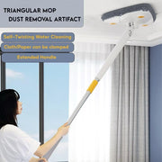 Floret 360 Triangle Mops for Floor, Push-Pull Automatic Self Squeezing Mop,Microfiber Dust Flat Cleaning Kitchen Mops for Floor Wall Window