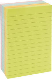 Amazon Basics Lined Sticky Notes, 4 x 6-Inch, Assorted Colors, 5-Pack