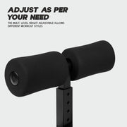 Konex Sit Up Bar for Home & Gym Workouts Portable Abdominal Curl Exercise Equipment with Strong Suction Base Ideal for Hips, Legs, Back, Abs & Core - Black