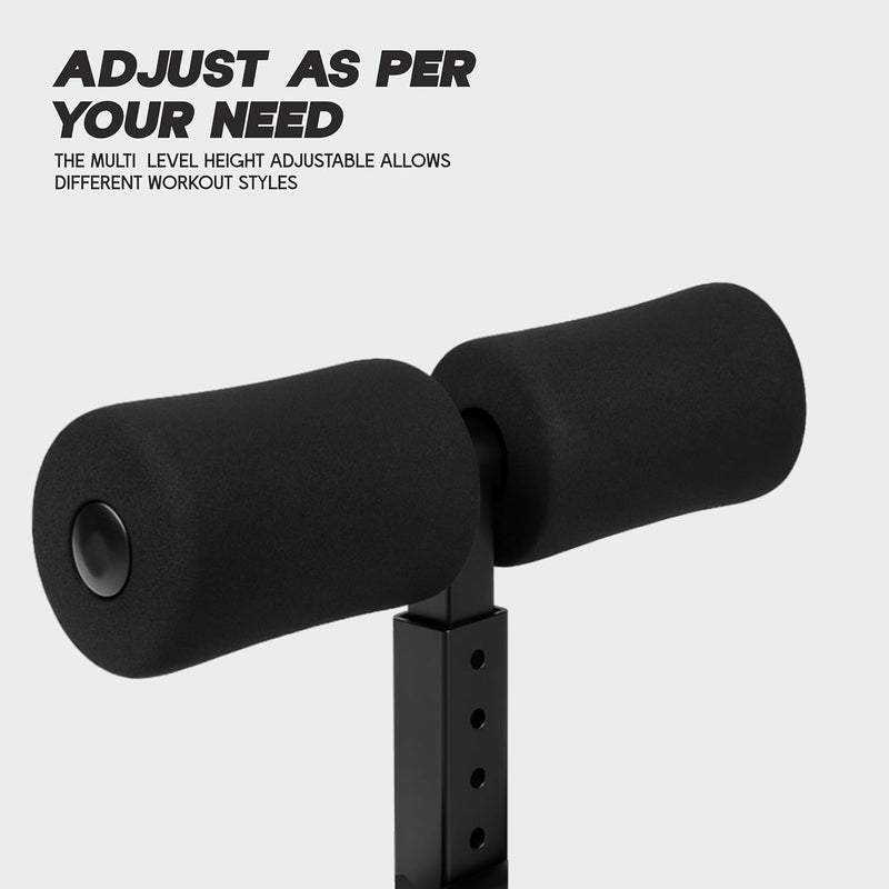 Konex Sit Up Bar for Home & Gym Workouts Portable Abdominal Curl Exercise Equipment with Strong Suction Base Ideal for Hips, Legs, Back, Abs & Core - Black