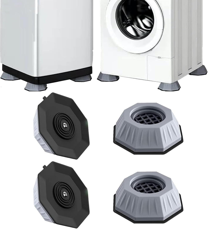 X spring Anti Vibration Pads for Washing Machine, 4PCS Heavy Duty Rubber Shock Absorber Pads, Universal Anti Walk Pads for Most Washing Machines and Dryers, Noise Cancelling Washer Dryer Support
