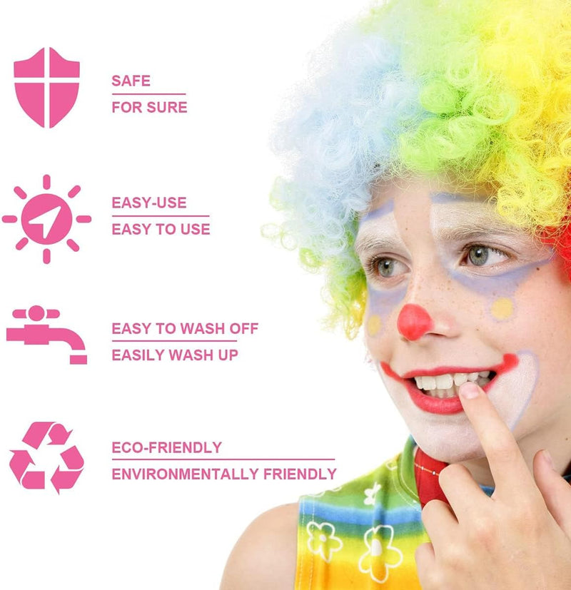 Mumoo Bear Face Paint Kit, 15 Color Painting Palette with 2 Brushes 32 Stencils, Washable Paints Safe Body for Adults Kids Halloween Party Carnival, Makeup Non-Toxic to Use