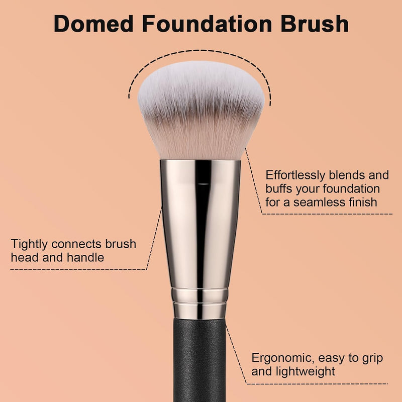 TEOYALL Setting Powder Brush, Ultra Plush Fluffy Synthetic Bristles Makeup Buffing Brush for All-Over Application With Bronzer Foundation