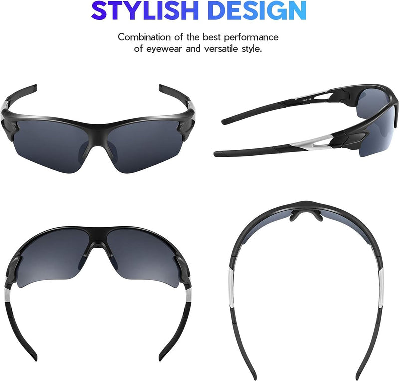 Polarized Sports Sunglasses for Men Women Youth Baseball Fishing Cycling Running Golf Motorcycle Tac Glasses UV400