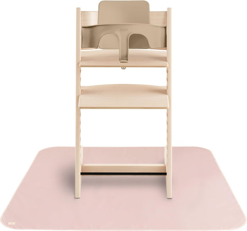 Baby Splat Mat 42.5x42.5 Inch (Fog) Water Resistant for Under High Chair and Infant Play - Blush