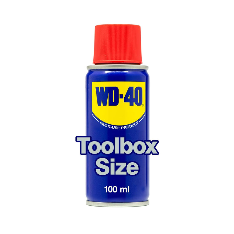 WD-40 Multi-Use 100ml Spray Aerosol Can All-Purpose Lubricant, Cleans Rust, for Home & Workshop Use
