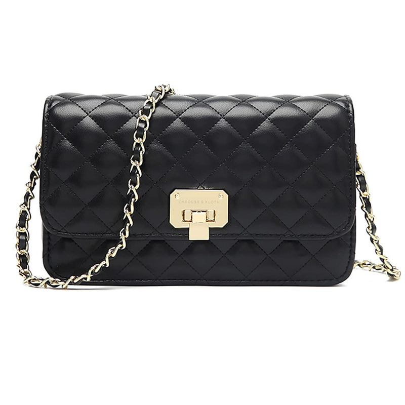 LCHYG Crossbody Bags for Women Black PU Leather Shoulder Bag, Cellphone Bags Wallet Purse and Handbags Card Holder for Women