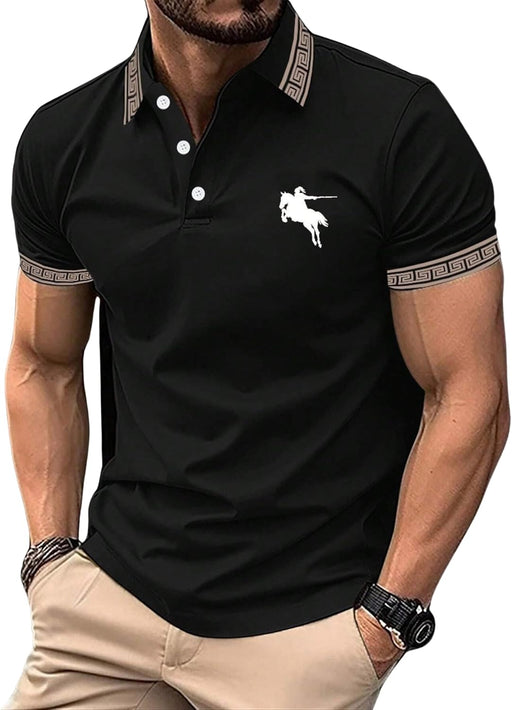 Polo T Shirt for Men Men Casual T-Shirt Polo - Black