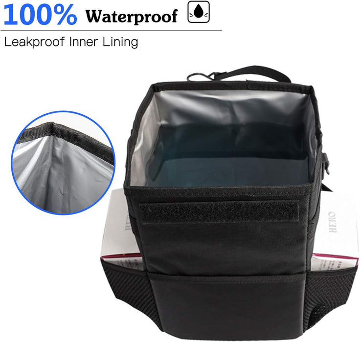 Sulfar Womdee Car Trash Cans With Lid, Multipurpose Garbage Bag And 3 Storage Pockets, Portable Accessories/Toy/Car Organizer, 100% Waterproof Leak-Proof For Truck, Minivan & Vehicle