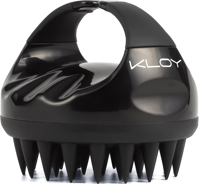 KLOY Hair Scalp Massager Shampoo Brush with Soft Silicone Bristles- Purple - Black
