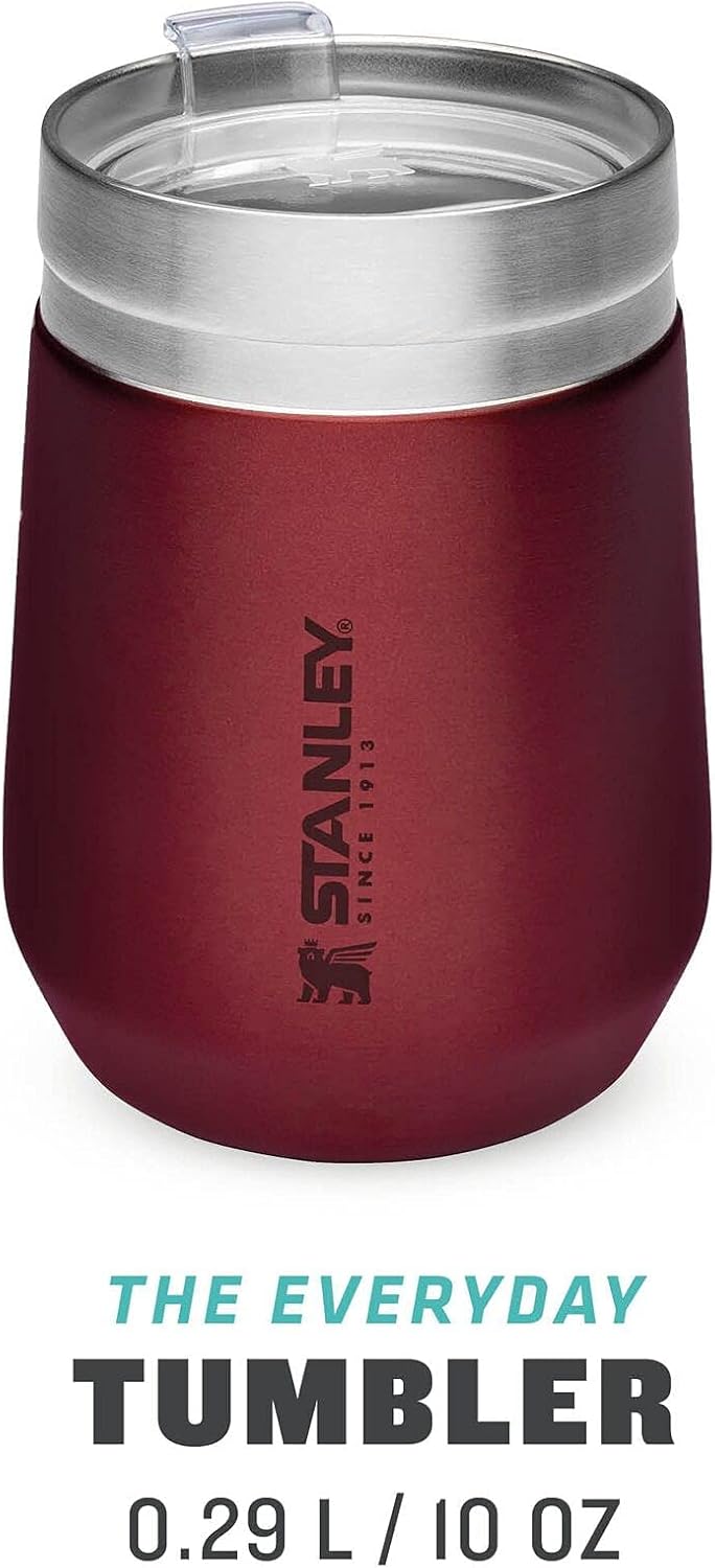 STANLEY Go Everyday Tumbler 0.29L / 10 OZ Matt Black Stainless Steel Tumber for Wine, Cocktails, Coffee, Tea - Keeps Cold / hot for Hours - BPA- Dishwasher Safe