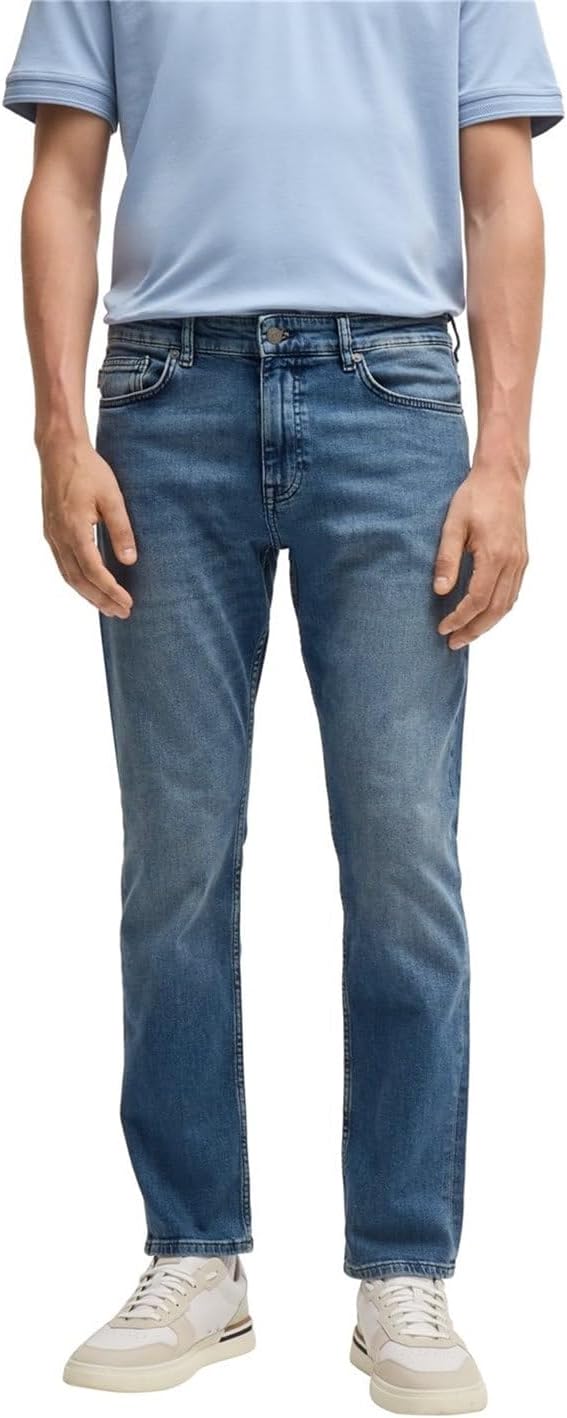 Mens Delaware BO Slim-fit Jeans in Blue Comfort-Stretch Denim