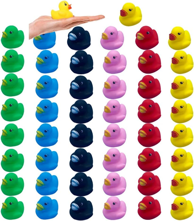 YUERFEILA Bath Duck Toys 50 Pcs Mini Rubber Ducks Squeak and Float Duckies Jeep Jeep Duck Baby Shower Toy Party Decoration for Toddlers Boys Girls