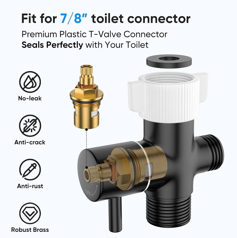 VELORDEC Bidet Sprayer for Toilet - Chrome Finish Shattaf Set with 57" Hose and Enhanced Stainless Steel Brushed Nickel for Feminine & Baby Wash, Includes Pressure Control T-Valve, Rubber Washers,Tape