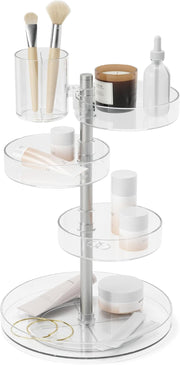 GLAM COSMETIC ORGANIZER WHT/GRY - Clear/Nickel regular
