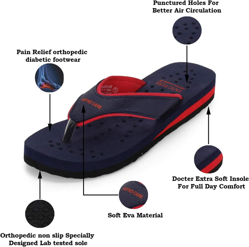 DOCTOR EXTRA SOFT Ortho Care Diabetic Orthopaedic Pregnancy Super Comfort Dr Flipflops and House Slippers For Women's and Girl's D-18