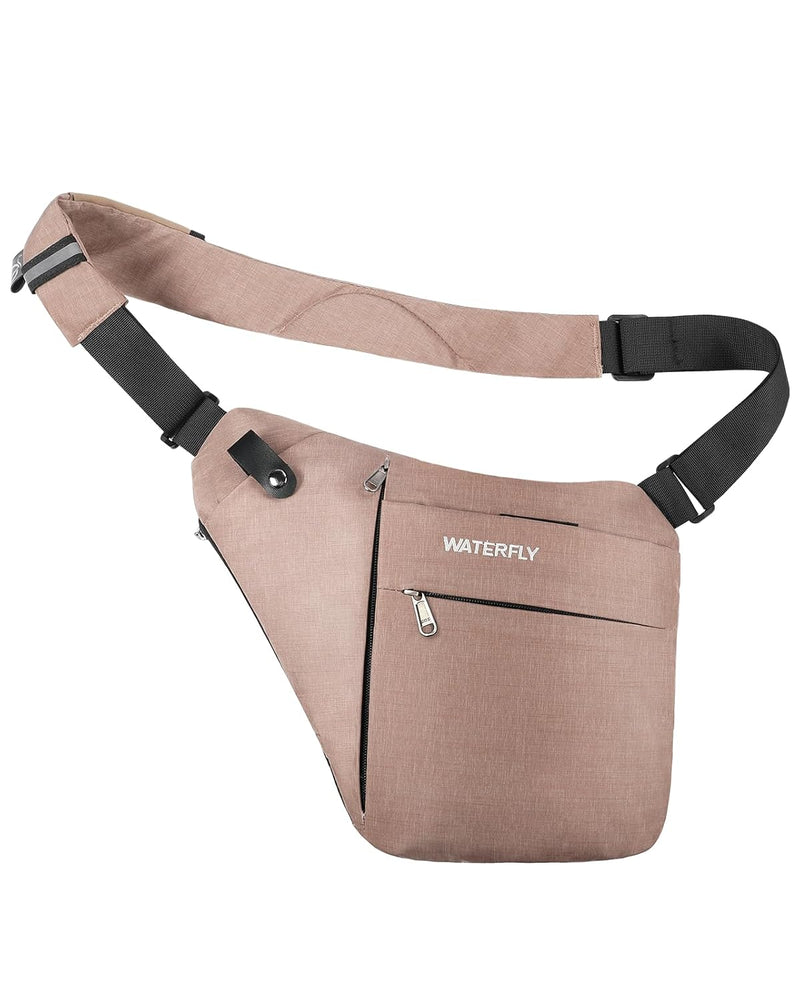 WATERFLY Sling Crossbody Chest Bag: Slim Anti-Theft Cross Body Bag Over Shoulder Backpack Stealth Side Pack Man Woman