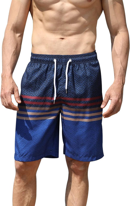 Maeau Men Swim Beach Shorts Quick Dry Swimming Trunks Drawstring Surfing Board Shorts
