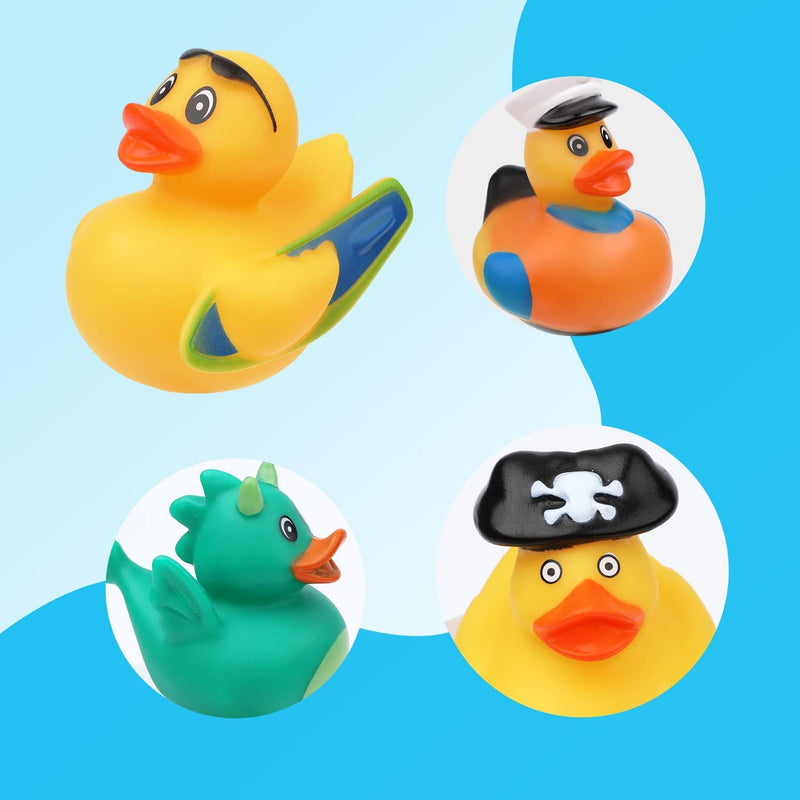 LUTER Pack of 12 Rubber Bath Ducks, Colourful Rubber Ducks Float and Bath Ducks, Cute Bath Ducks Toy for Baby Showers, Birthday Parties