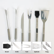 Cotton Home Premium Stainless Steel 5 pieces BBQ Grill Tool Set includes Knife Brush Fork Spatula Tong with Oxford Bag Ultimate Grilling Companion for BBQs camping picnics Unique Kitchen Gadgets Gift