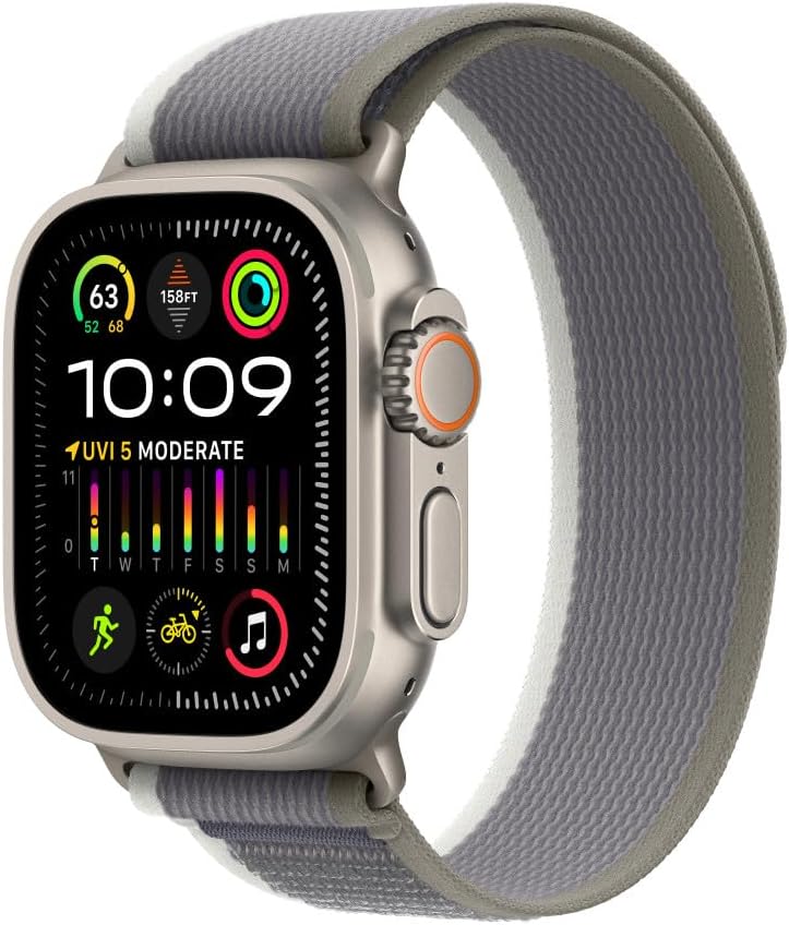 Apple Watch Band - Trail Loop - 49mm - Green/Grey - S/M