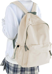WEPOET Middle School Backpack for Teen Girls,Cute College Backpack for Women,High School Bag,Casual Travel Rucksack,Bookbag - A7-White Green