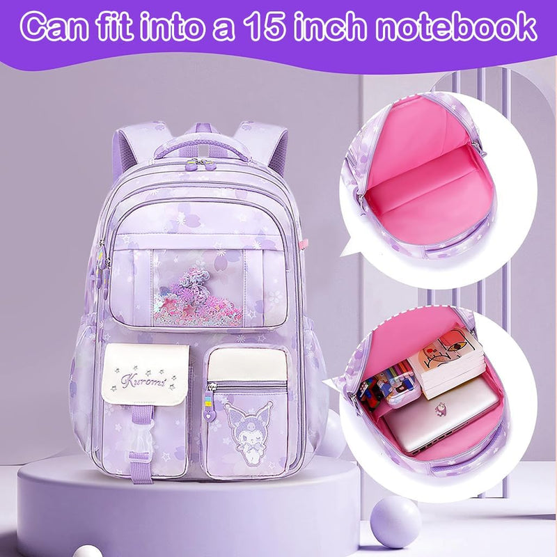 HANNEAÂ® School Backpack for Girls, Cartoon School Backpack for Schoolgirls Large Capacity Girls Backpack for Kids