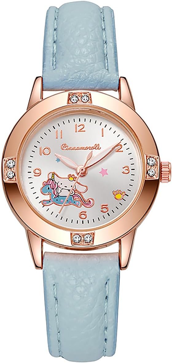 YWhalep 2 Packs Kids Watches for Girls, Toddler Watches Cute Cartoon Children Wrist Watch Easy Read Time Teacher Waterproof Watch
